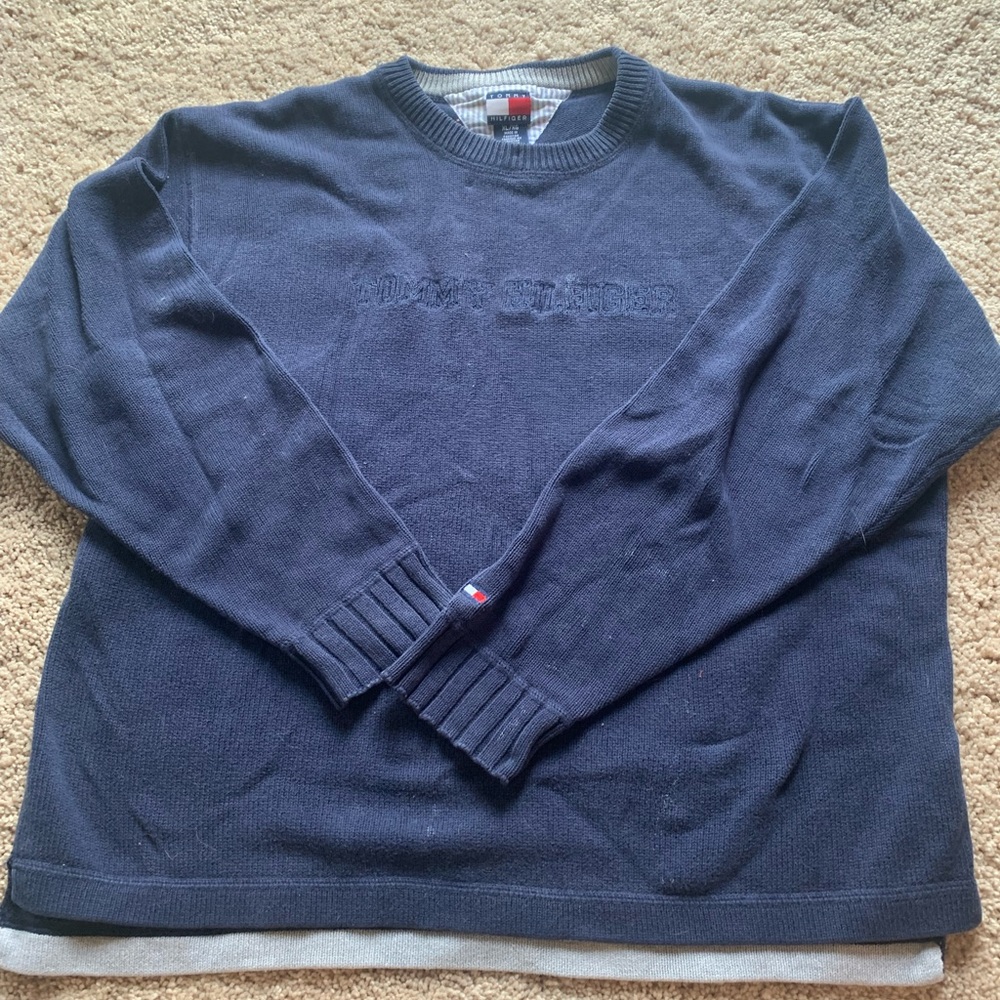 Tommy Hilfiger Navy Blue Crew Neck Sweatshirt
